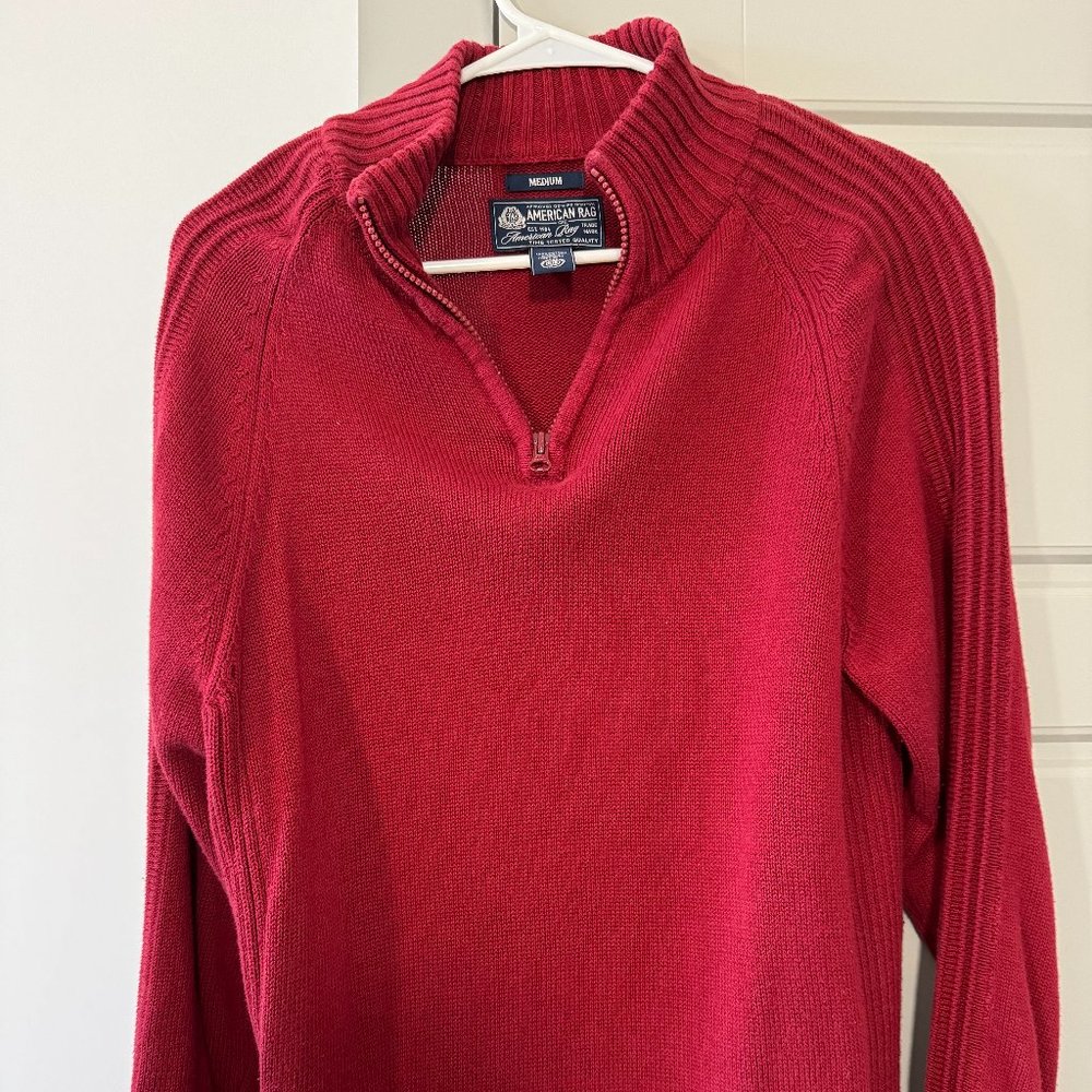 American Rag Long Sleeve Red Sweater (size: M)